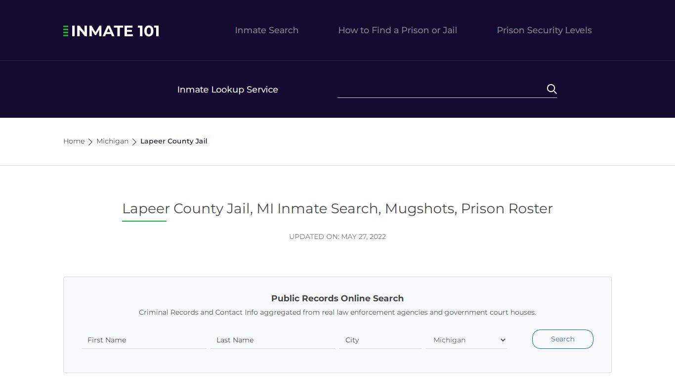 Lapeer County Jail, MI Inmate Search, Mugshots, Prison ...